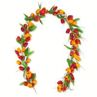 Nueva Rama De Tulipán Imitada Cifrado Para Decoración De Casa Y Boda Al Aire Libre Adorno De Puerta Corona De Flores De Tulipán - details 3