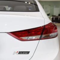 Banner - Emblema N Line Adhesivo metealico compatible con Hyundai Plateado brillo negro