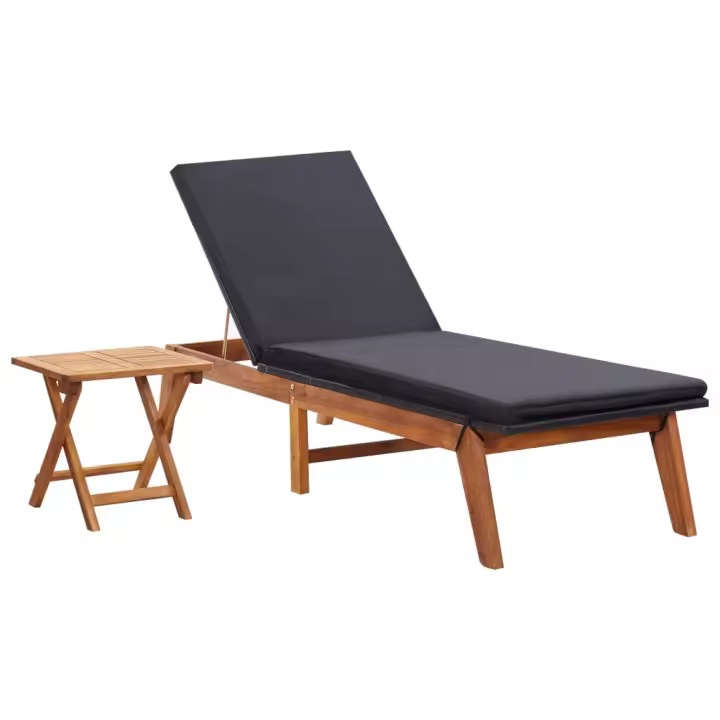 Marca - Tumbona con Mesa de Madera - Color - Resistente Al Agua - 1