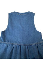 Vestido De Mujer Con Estampado De Vaquero Sin Mangas De Cintura Alta Estilo Casual Spaghetti Strap Denim V-Neck Mini - details 9