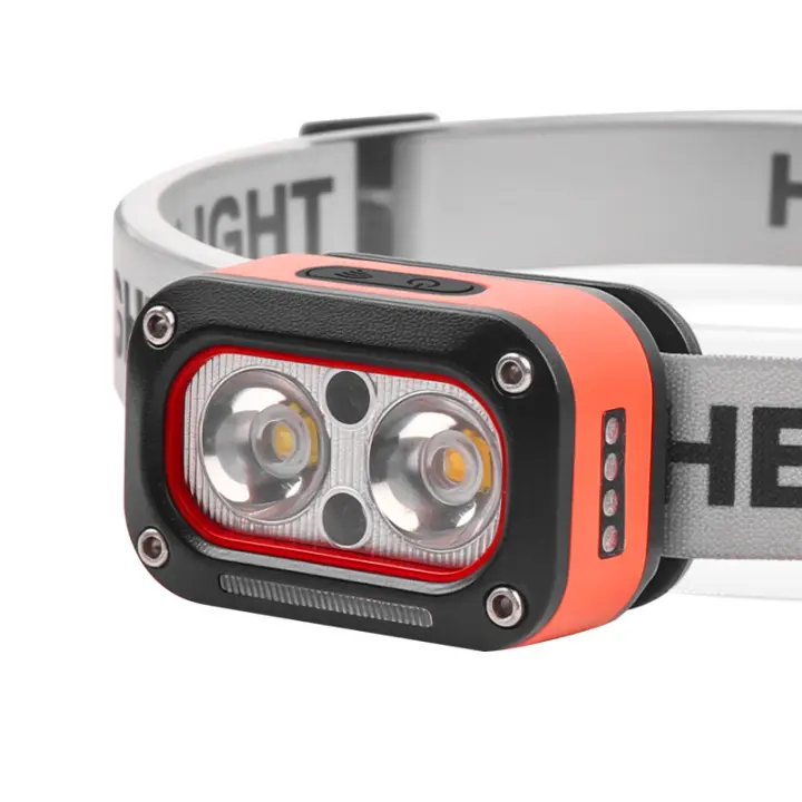 Nuevo faro de inducción de luz potente con fuente de tres luces 2 * XTE, carga USB, iluminación LED para correr de noche al aire libre - 1