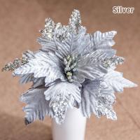 Flores Artificiales De Navidad Con Brillo Decoraciones Para Árbol De Navidad Y Casa Adornos DIY Para Fiesta De Año Nuevo Regalo - details 2