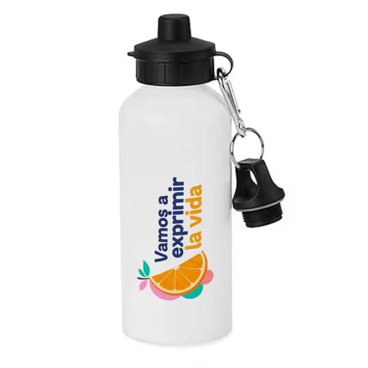 MERCHANDMANIA Bidón deportivo 600 ml acero inoxidable con chupón frase motivadora vida lucha esfuerzo ánimo botella escolar deporte bicicleta - 1
