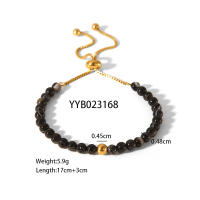 Encanto Pulsera de piedra Natural Multicolor para mujer, brazalete de cuentas hecho a mano chapado en oro de acero inoxidable, regalo de joyería de tendencia femenina,joyería de mano de alta gama que combina con todo, pulsera de acero inoxidable, joyería - details 8