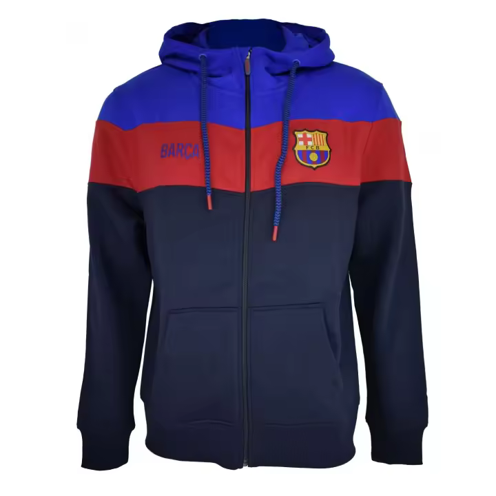 CHAQUETA CON CREMALLERA FC Barcelona Azulgrana - Estilo de sudadera con capucha para hombre - 1