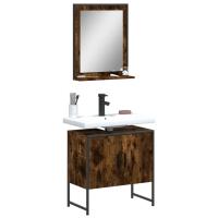 vidaXL Set de muebles de baño 2 pzas madera de ingeniería en color Roble Sonoma/Gris sonoma/Marrón roble y más | almacenamiento funcional diseño moderno para baño dormitorio sala - details 3