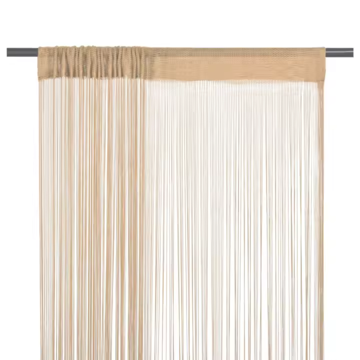 vidaXL Cortina de Flecos para Puerta 2 Piezas 140x250 cm Tela Estor Hilos Color Azul,  Beige,  Blanco y mas - 1