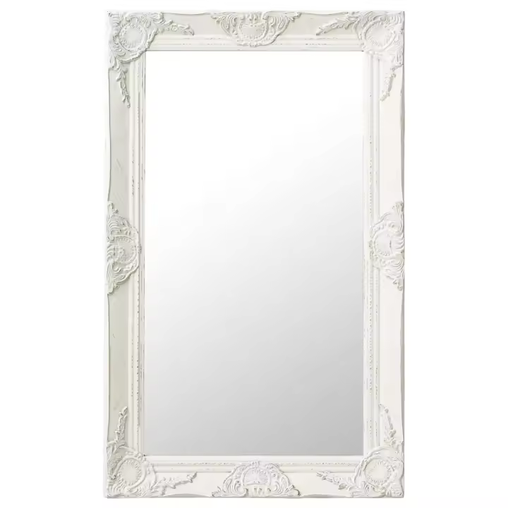 vidaXL Espejo de pared estilo barroco blanco 50x80 cm - 1