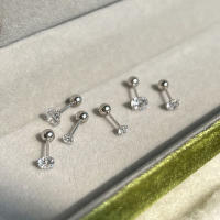 Pendientes De Crystals Zirconia Para Mujer 1Pareja De Estilo Helix Y Bone Nail Piercing En Acero Inoxidable Joyería De Regalo - details 19