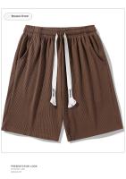 Shorts Deportivos Para Hombre Verano Malla Helada Secado Rápido Estilo Waffle Con Cordón Pantalones Cuatro Cuartos Moda - details 11