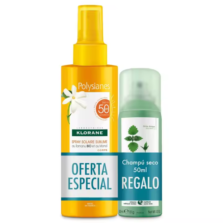 klorane polysianes spray solar sublime 50 SPF 200ML+ SHAMPOOING SECO REGALO - 1