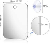 Espejo De Baño De Acrílico Sin Nubosidad Espejo De Ducha Portátil Para Hombres Y Mujeres Para Maquillaje Y Barba Instalación En La Pared - details 7