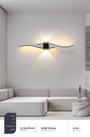 Lámpara De Pared LED Negra Y Blanca Para Sala De Estar TV Sofá Iluminación Interior Moderna En Largo Tira LED AC85-265V - details 6