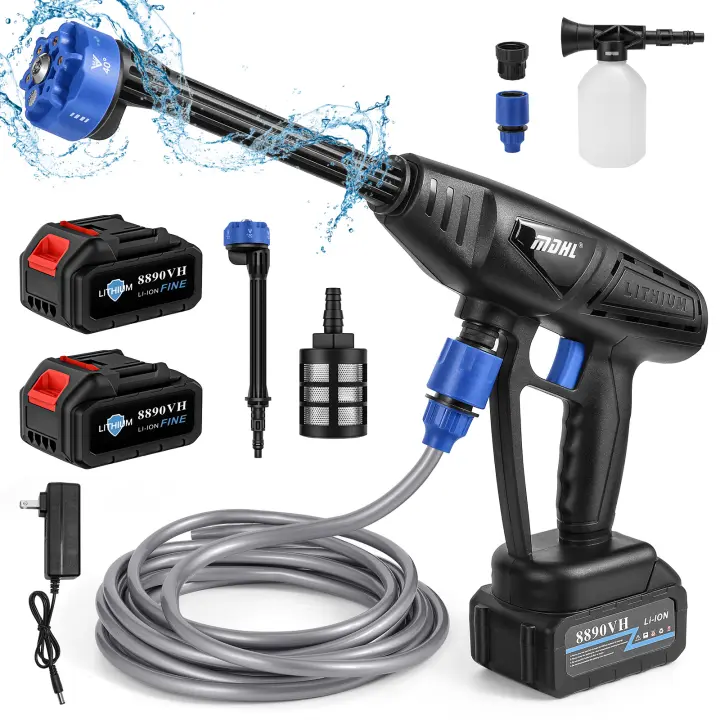 Pistola eléctrica de lavado de coche, limpiador de alta presión con boquilla de espuma, 26Bar, 12000mah, accesorios de limpieza para el hogar y el jardín - 1