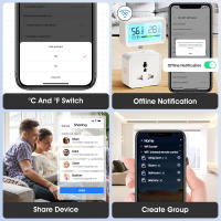 Sensor De Temperatura Y Humedad Inteligente SMATRUL Tuya WiFi Interior Con Luz Trasera Monitor Compatible Con Alexa Y Google Home - details 7