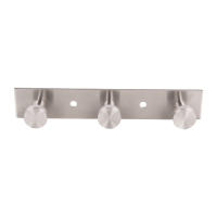 Cofan Perchero de pared con 3, 4 o 6 ganchos | Material: acero inoxidable 304 | Acabado: satinado | Colgador de pared para baños, entradas, cocinas, pasillos, dormitorios | Tres Medidas Diferentes - details 0