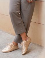Paloma Wang Zapatillas Doradas de Piel para Mujer, Comodidad y Elegancia en Cada Paso - details 1
