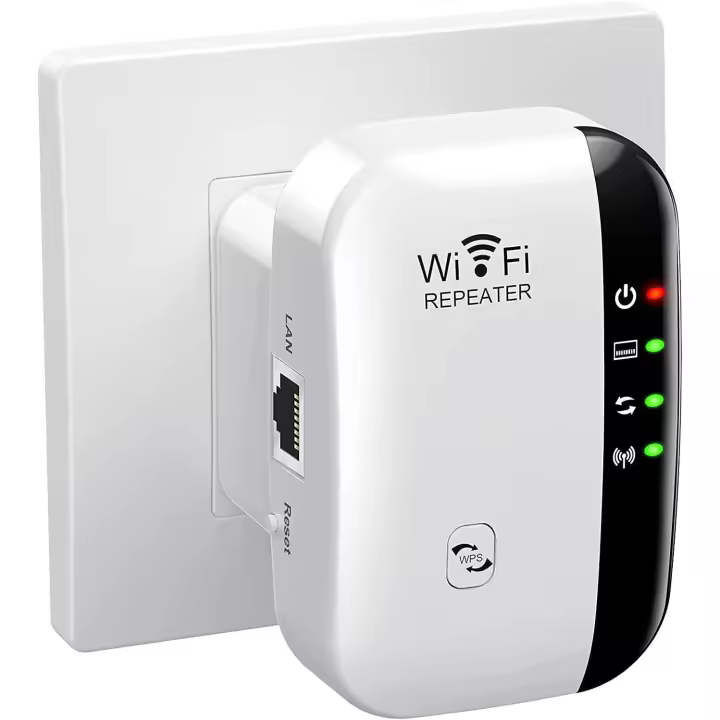 Potente Repetidor WiFi 300Mbps Potente Amplificador WiFi 2.4GHz Amplificador de Alcance WiFi Extensor Repetidor Inalámbrico WiFi con Puerto Ethernet, Extensor WiFi Amplificador WiFi, RJ45, Protección WPS - 1