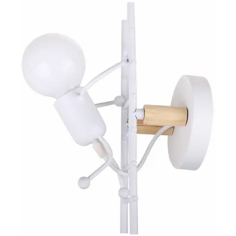 Lámpara de pared creativa Little Iron Man, lámpara de pared de estilo minimalista industrial, lámpara de interior para niños, bar, dormitorio, cocina, comedor, color blanco - 1