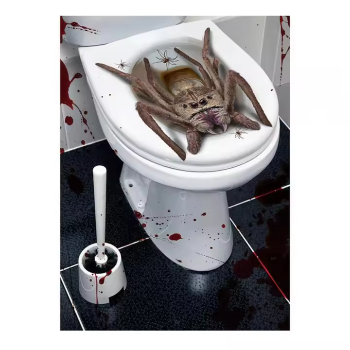 Guirca Pegatina Araña Gigante para tapa de inodoro de 30x40 cm - 1