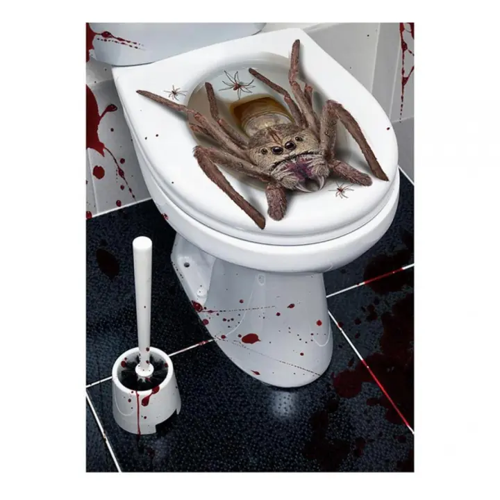 Guirca Pegatina Araña Gigante para tapa de inodoro de 30x40 cm - 1