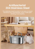 ROJECO Fuente De Agua Para Gatos Y Perros De Acero Inoxidable 3.2L Dispensador Automático Para Mascotas Accesorios Silencioso Y Con Filtro - details 2