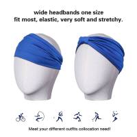 Headband Ancho Para Mujer Accesorio De Pelo Con Lazo Estilo Sólido Para Maquillaje Deporte Yoga Correr Uso Diario En Cuatro Estaciones Material Algodón - details 3