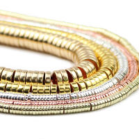 JHNBY Rosa Oro Monedas Planas Redondas Hematita 3/4/6/8mm Piedra Natural Espaciadores Cuentas Sueltas Para Hacer Joyas Pulseras DIY - details 1