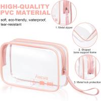 2 PCS Neceser de Maquillaje de PVC, Bolsas Transparentes para Avión, Bolsa de Cosmético Organizador Mujer Impermeables para Viajes, Almacenamiento, Baño - details 1