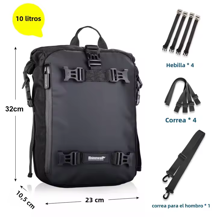 Bolsa Trasera De Motocicleta Rhinowalk Impermeable Para Almacenamiento De Sillín 30L/20L/10L Bolsa Interior De Luggage Motocross - 1