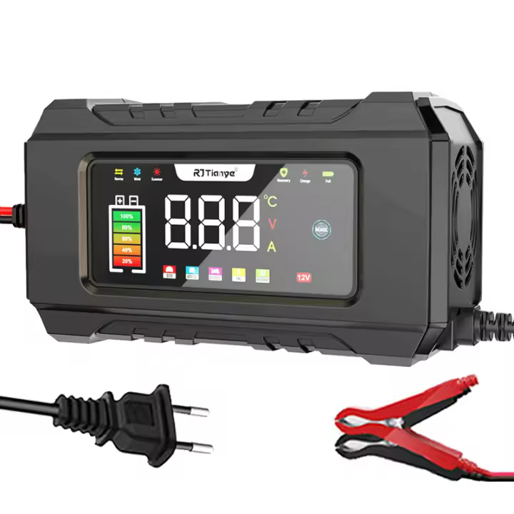 Cargador De Batería De Coche Automático 12V 6A Pantalla Color LCD Reparación De Pulso Para AGM GEL WET Carga De Ácido Lead Acid - 1