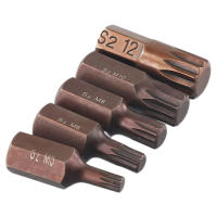 Juego De 5 Piezas De Puntas De Destornillador Estrella De 30mm Longitud Acero De Aleación Taza Hexagonal De 10mm Para Herramientas De Destornillador De Impacto - details 2