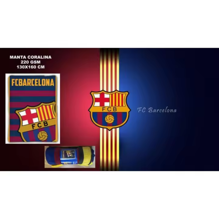 MANTA BARCELONA F.C. CORALINA DE SOFÁ 130X160 - 1