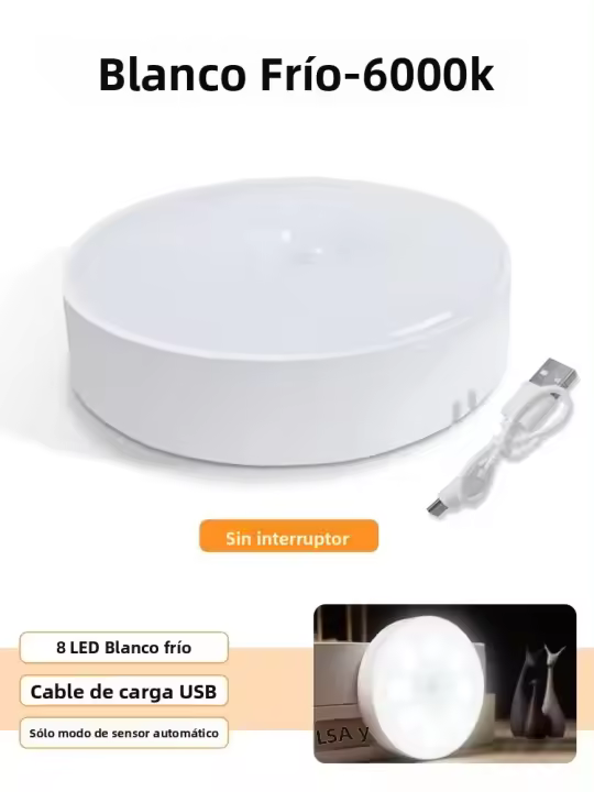 Lámpara Nocturna LED Con Sensor De Movimiento Recargable Por USB Para Armario Cocina Escalera Luz De Armario Inalámbrica - 1