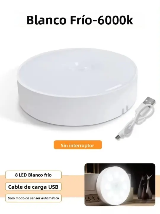 Lámpara Nocturna LED Con Sensor De Movimiento Recargable Por USB Para Armario Cocina Escalera Luz De Armario Inalámbrica - 1