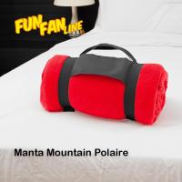 Manta polar de Montaña-Manta-Tecnología anti-Pilling y Manija para hacer-Ideal para viajar o acampar - Color: Rojo - Tamaño: 130x160 cm - details 3