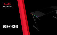 Mars Gaming MGD-X160RGB, Mesa Gaming Ergonómica, Iluminación ARGB con Mando, Fibra de Carbono, Alfombrilla XXL, Soporte Auriculares y Bebida, Gestión Cableado, Escritorio Gaming 160x60cm, Negro o Blanco - details 0