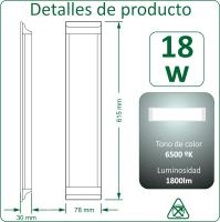 VZLED - Pack 2-5 uds pantalla LED 18W superficie lineal, Luminaria led 60 cm, Plafón techo led, Plafón cocina LED, Lámpara techo, Luz blanca 4000K y luz blanca fría 6500K - details 1