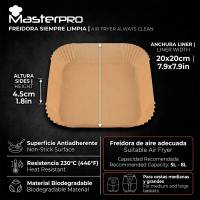 MasterPro ROCKET 700 Freidora de Aire 1800W 7L, 12 Programas y Pantalla LED Táctil con Recetario Online + 100 Moldes de papel de 20x20x4,5cm MasterPRO - details 8