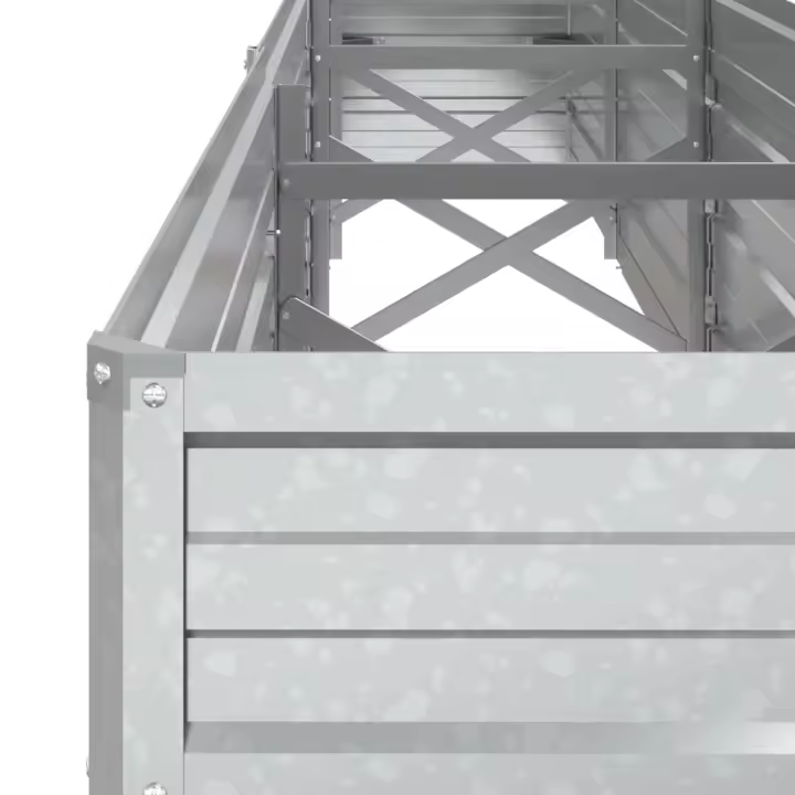 vidaXL Arriate de acero galvanizado plateado 320x40x45 cm - 1