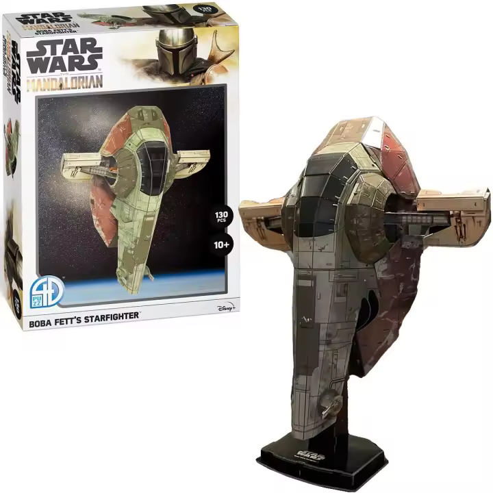 4D CITYSCAPE 3D ROMPECCABEZAS DE STAR WARS MANDALORIAN BOBA FETT STARFIGHTER 130 PIEZAS-51305 - 1