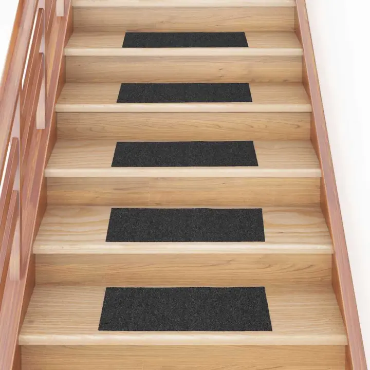 vidaXL Alfombrillas escaleras autoadhesivas 30uds antracita 60x25 cm - 1