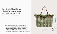 Bolso De Mano Casual Grande Para Playa Y Compras Bolso De Hombro Mujer Bolsa De Compras Con Manija Superior Bolso De Mujer De Lino Con Cierre Hasp - details 0
