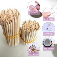 100PCS Herramientas De Arte De Uñas Limpiador De Cutícula Palitos De Madera Naranja Con Diamantes Picker De Piedras Herramientas De Manicura Y Pedicura - details 7