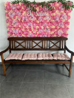 Pared De Flores Artificiales Rosa De Seda Para Decoración De Bodas Bebés Y Navidad Estilo De Hojas Verdes Y Rosas Tamaño Grande - details 6