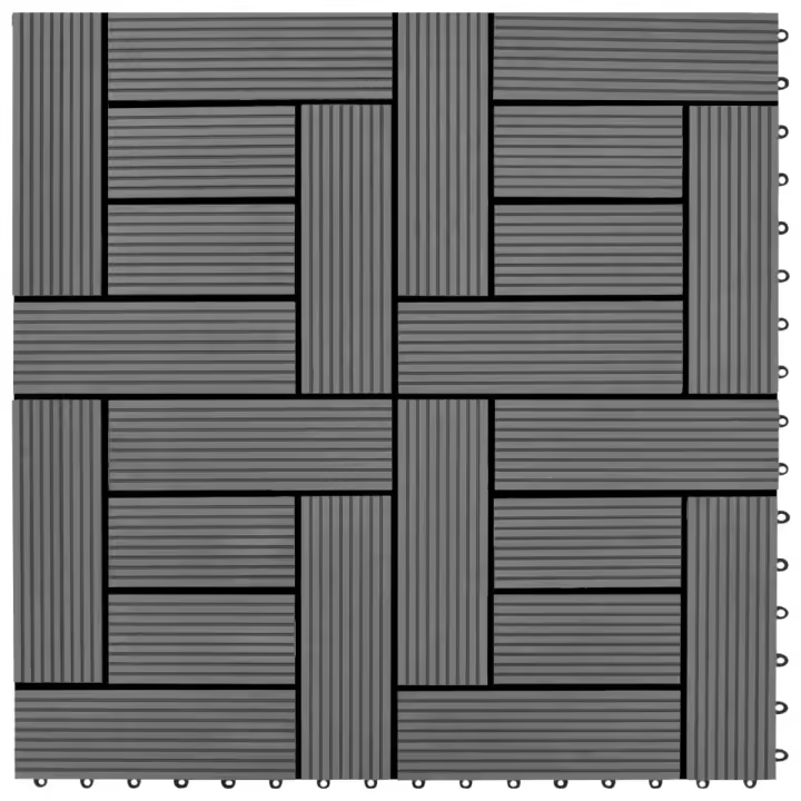 Set 11 baldosas grises 30 x 30 cm de WPC, 1 metro cuadrado - 1