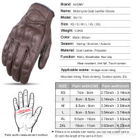 SUOMY Guantes De Motocicleta Retro Marrón De Cuero Real Para Verano Guantes De Café Racer Con Perforación Y Toque De Pantalla Para Scooter - details 1