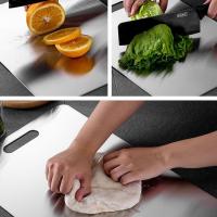 Tabla De Corte De Acero Inoxidable Engrosada Antibacteriana Y Antifúngica Accesorios De Cocina Doble Cara Resistente Al Desgaste - details 10