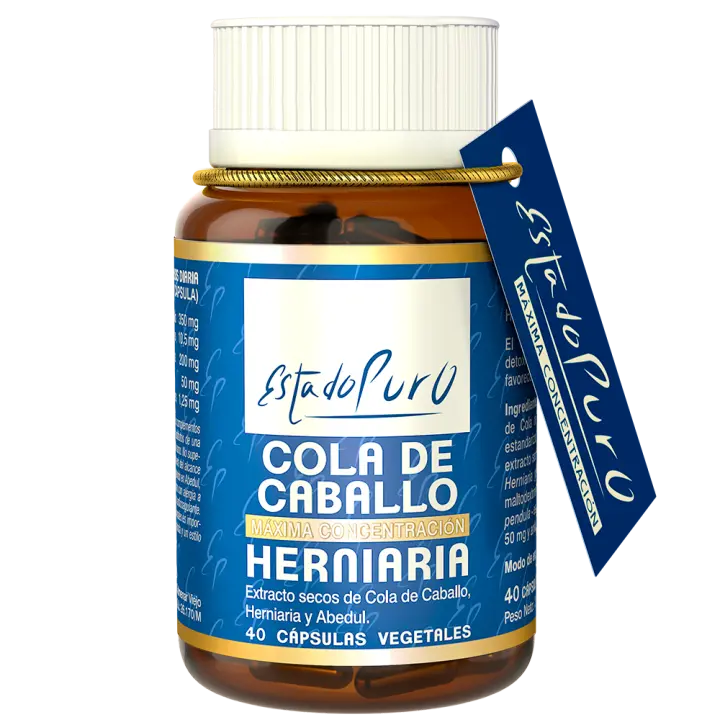 Suplemento de Cola de caballo Estado Puro - Con Abedul y Herniaria | Efecto Diurético y Remineralizante | 40 Cápsulas Vegetales de TONGIL - 1