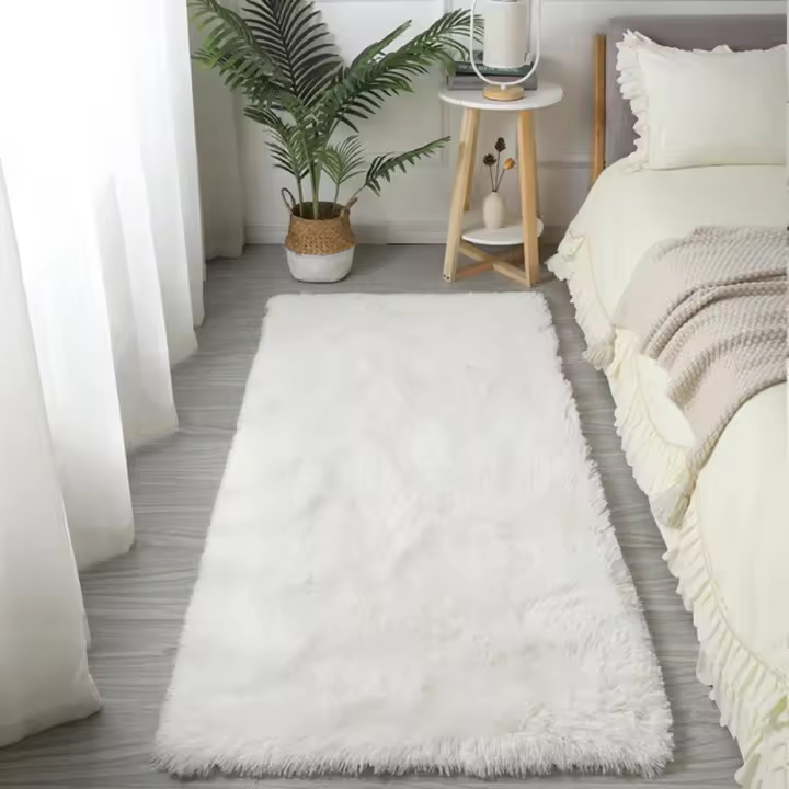 Carpetas Para Niñas Blancas Y Fluffy Grandes Alfombra Suave Para Dormitorio De Niños Decoración De Sala De Estar Color Rosa - 1